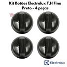 Kit Botão de Fogão Electrolux T.H Fina Preto 4 peças