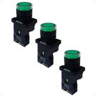 Kit Botão de Impulso Iluminado Plástico EW3361 24V 1NA Verde