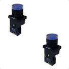 Kit Botão de Impulso Iluminado Plástico EW3661 220Vca 1NA Azul