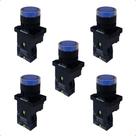 Kit Botão de Impulso Iluminado Plástico EW3661 24V 1NA Azul