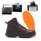 Kit Botas Masculinas Adventure Coturno Trilha Confortável Estiloso Com Palmilha Cinto e Carteira Kit Botas Masculinas Adventure Coturno Trilha Confortável Estiloso Com Palmilha Cinto e Carteira