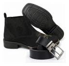Kit Botina Masculina Country Texana Confortavel Fazendeiro Cinto Social Dupla Face Versatil Kit Botina Masculina Country Texana Confortavel Fazendeiro Cinto Social Dupla Face Versatil