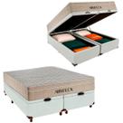 Kit Box Bau Blindado e Colchão Molas Ensacadas Queen Airflex Branco Kit Box Bau Blindado e Colchão Molas Ensacadas Queen Airflex Branco