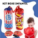 Kit box saco pancada boxe com luvas brinquedo infantil soco