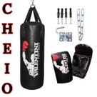 Kit Boxe Profissional Valentini Saco de Pancada 90cm Cheio Luva Suporte de Parede