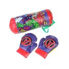 Kit Boxe Saco de Pancada e Luvas Infantil Avengers Etitoys 3 Peças