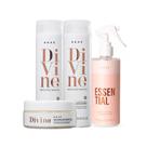 Kit braé (4 itens) - divine shampoo 250ml + condicionador 250ml + máscara 200g + essential 260ml