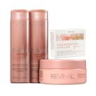Kit Braé Revival - Shampoo 250ml + Condicionador 250ml + Máscara 200g + Cronograma de Ampolas Repair (3 AMPOLAS) 13ml