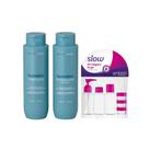 Kit Braé Stages Hydration Shampoo e Condicionador 250ml + Kit Viagem Lanossi Slow Rosa com 6 Frascos Reutilizáveis