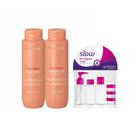 Kit Braé Stages Nutrition Shampoo e Condicionador 250ml + Kit Viagem Lanossi Slow Rosa com 6 Frascos Reutilizáveis
