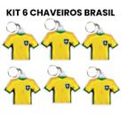 Kit Brasil 6 Chaveiros Copa 2026 Relevo 3d Magicc Mg-062