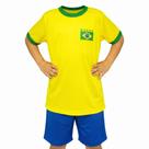 Kit Brasil Infantil Camisa Amarela E Calção Torcedor Azul
