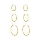 Kit Brinco 3 Pares Argolas De Ouro 18k Adulto E Infantil