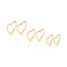 Kit brinco argola coração banhado a ouro Rommanel 527288 Kit brinco argola coração banhado a ouro Rommanel 527288