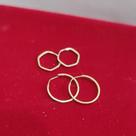 Kit Brinco Argola Pequena e mini Sextavado Ouro 18K