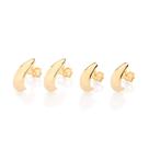 Kit brinco argolas abauladas banhado a ouro 527513 Rommanel Cor:Dourado