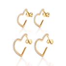 Kit Brinco Corações Banhado Ouro e Zircônia Rommanel 527491