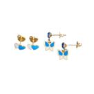 Kit Brinco Infantil Borboleta e Coração Folheado Ouro 18k