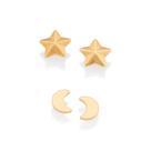 Kit brinco lua e estrela banhado a ouro 527451 Rommanel