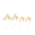 Kit brinco meia argola com zircônias BRANCO 527527 Rommanel Cor:BRANCO