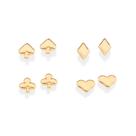 Kit brinco naipes banhado a ouro 527422 Rommanel