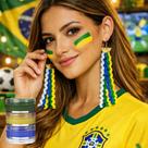 Kit Brinco+ Tinta Facial Colormake Copa Brasil Verde Amarelo