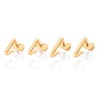 Kit Brinco Triangular Banhado a Ouro Rommanel 527649 Cor:Dourado
