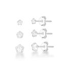 Kit Brinco Trio Ponto de Luz Zircônia Prata 925