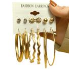 Kit Brincos Argolas Douradas Feminino 6 pares Minimalista