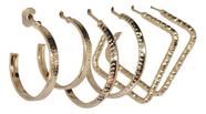 Kit Brincos Argolas Quadradas, Redondas E Lisas Banhada Ouro