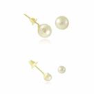 Kit Brincos Ouro 18k 750 Pérola Tal Mãe Tal Filha Kit Brincos Ouro 18k 750 Pérola Tal Mãe Tal Filha