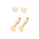 Kit brincos rommanel feminino banhado ouro 18k coração 527462 Kit brincos rommanel feminino banhado ouro 18k coração 527462