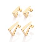 Kit Brincos Rommanel Primeiro Segundo Furo Argolas Triangular 527490