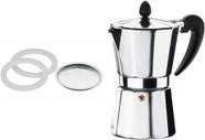 Kit Brinox Cafeteira Italiana 9 Xícaras com Acessórios Filtro e Vedação Extra Para Café Espresso Kit Brinox Cafeteira Italiana 9 Xícaras com Acessórios Filtro e Vedação Extra Para Café Espresso