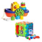 Kit Brinquedo Barco Encaixar + Cubo Didático Gigante Criança