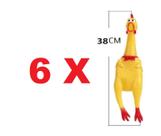 Kit Brinquedo Cachorro 6 Galinha Frango Gritador 38 cm