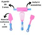 Kit Brinquedo Cozinha Infantil 4 Peças Casinha Confeiteiro Zucatoys