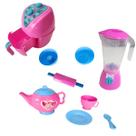 Kit Brinquedo Cozinha Infantil 9 Peças Air Fryer Liquidificador E Acessórios Rosa Zucatoys