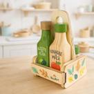Kit Brinquedo de Cozinha Condimentos em Madeira Montessori