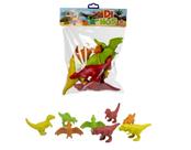 Kit Brinquedo Dino Infantil Dinossauro Colorido 4Pçs