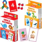 Kit Brinquedo Educativo Infantil Cartas Animais e Alfabeto