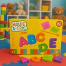 Kit Brinquedo Educativo Molde e Crie Letras e Números Infantil Ark Toys Massinha Didática +3 Anos