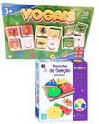 Kit Brinquedo Educativo Sensorial Prancha De Seleção Encaixe 16 Peças E Jogo Das Vogais Interativo Raciocinio
