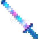 Kit Brinquedo Espada Pixel Minecraft 58cm C/Som Luz+3 Pilhas