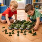 Kit Brinquedo Militar Exército Soldados Carro Guerra 18pçs