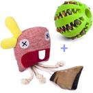 Kit Brinquedo Pet MADOG MAR: 1 bola e 1 pelúcia casco bovino