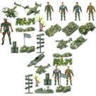 Kit brinquedos veículos militares Soldados miniatura 35 Pçs
