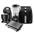 Kit Britânia Air Fryer + Batedeira + Grill + Liquidificador Preto/inox 220 V Kit Britânia Air Fryer + Batedeira + Grill + Liquidificador Preto/inox 220 V