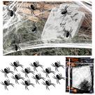 Kit Bruxas 4 Teias 12 Aranhas Decoração Festa de Halloween