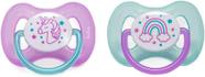 Kit Buba 2 Chupeta Comfort Tamanho 1 Noturna Unicórnio E Arco-Íris (7908103726649)